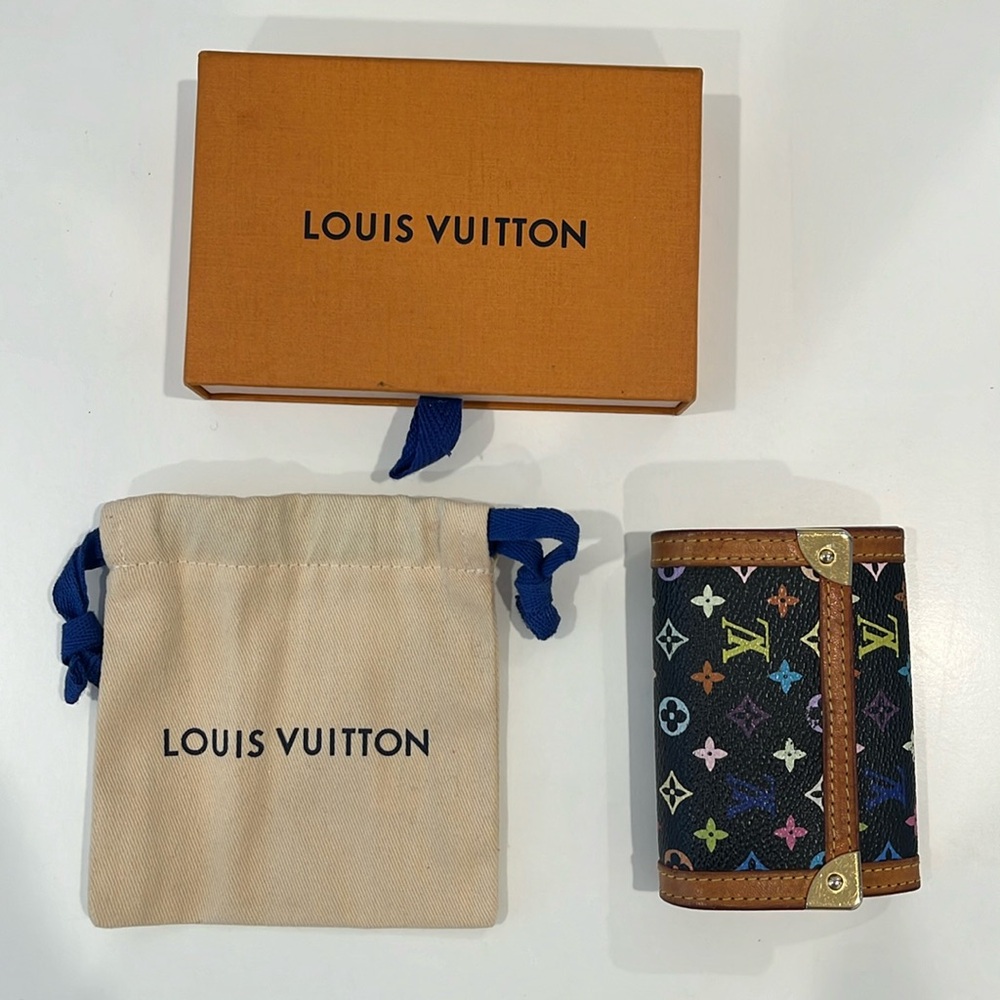 SOLD - Louis Vuitton Murakami Black Multicolor Porte Monnaie Plat Coin Purse - Picture 16 of 16